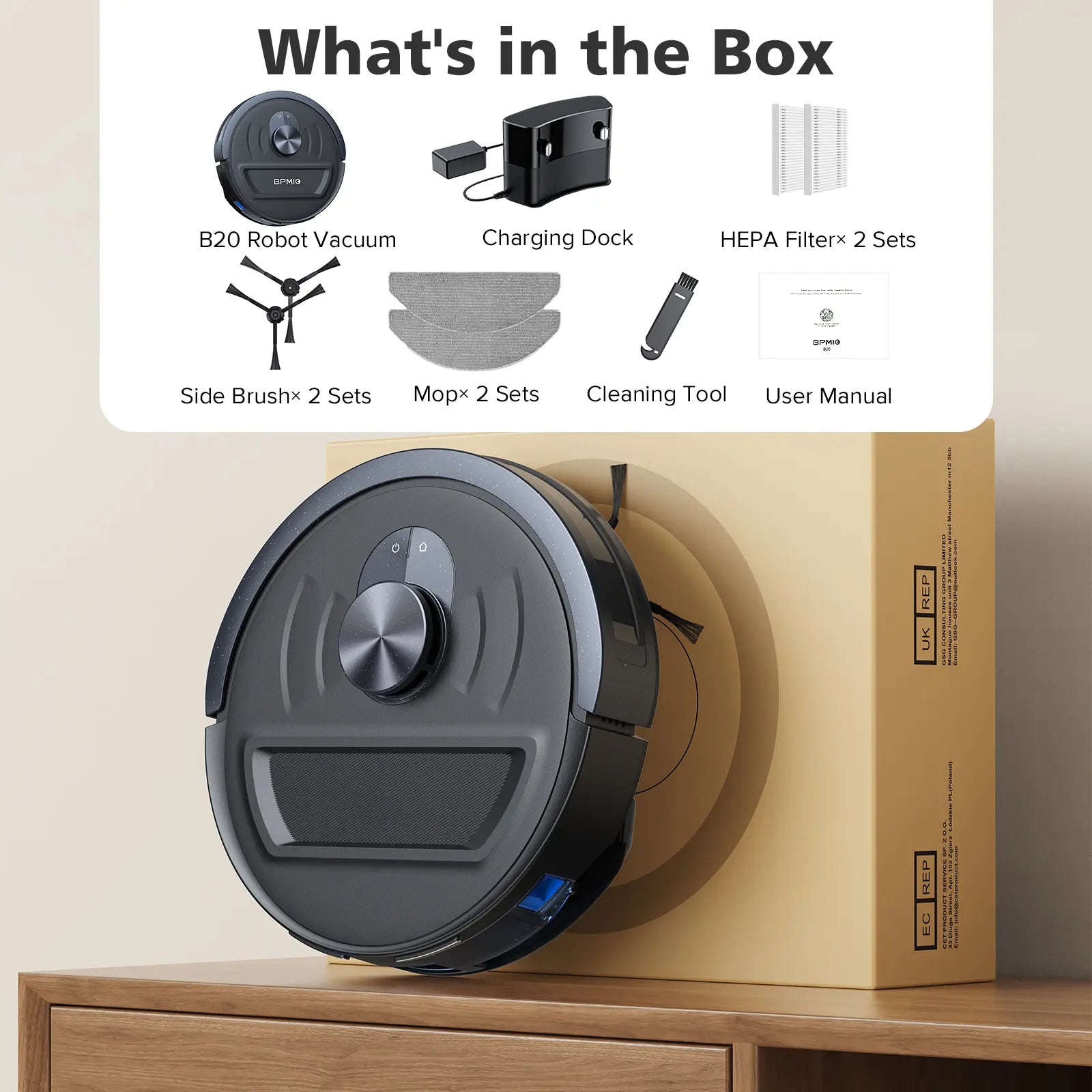 2-in-1 Robot Vacuum & Mop Combo